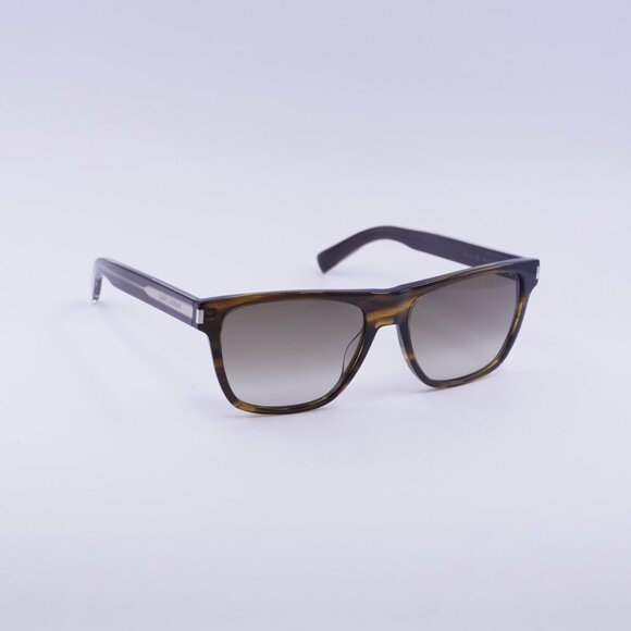 Saint Laurent SL619 005 Sunglasses Havana Square Frame, Brown Lenses - Picture 4 of 11